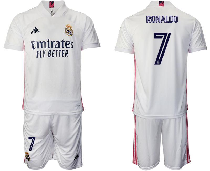 Men 2020-2021 club Real Madrid home #7 white Soccer Jerseys1->real madrid jersey->Soccer Club Jersey